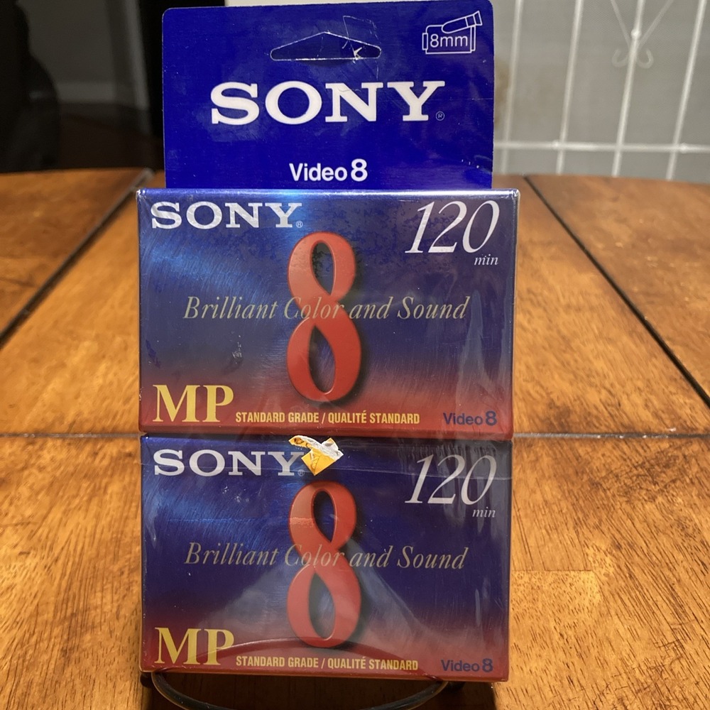Sony Video 8 MP 120 Min 8mm Standard Grade P6-120MPD Tapes Lot of 2 NEW